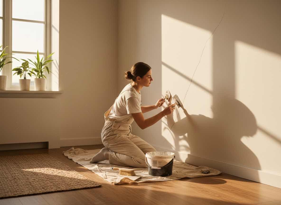 Jak zalepić pęknięcie w ścianie gipsowej — prosty poradnik